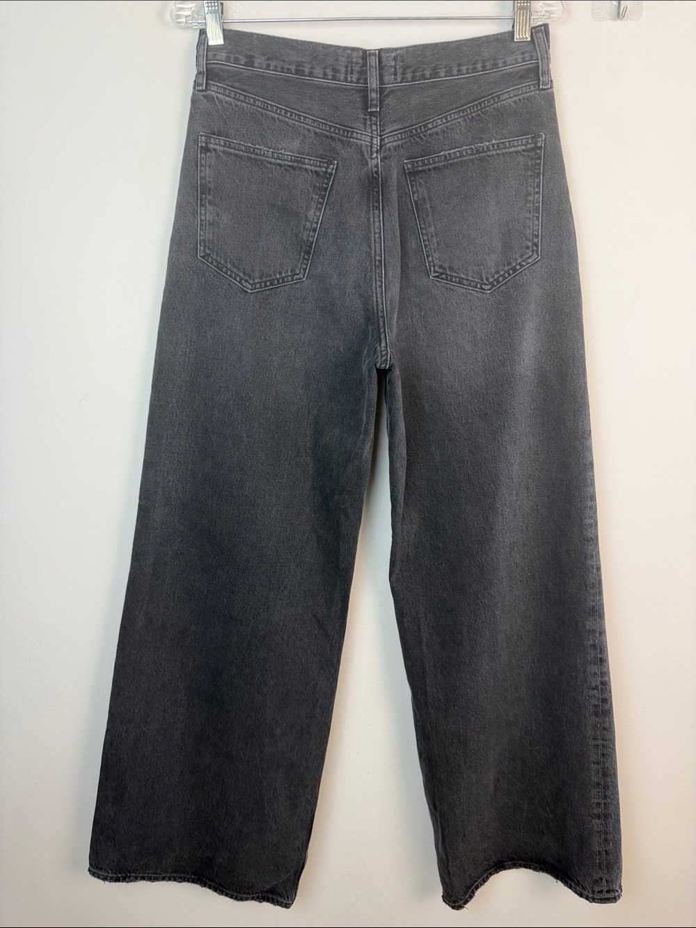 Agolde Dame High Rise Wide Leg Jeans Hitch Black 28 Regenerative Cotton Denim - Picture 10 of 16